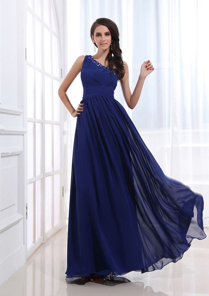 navy blue chiffon gown