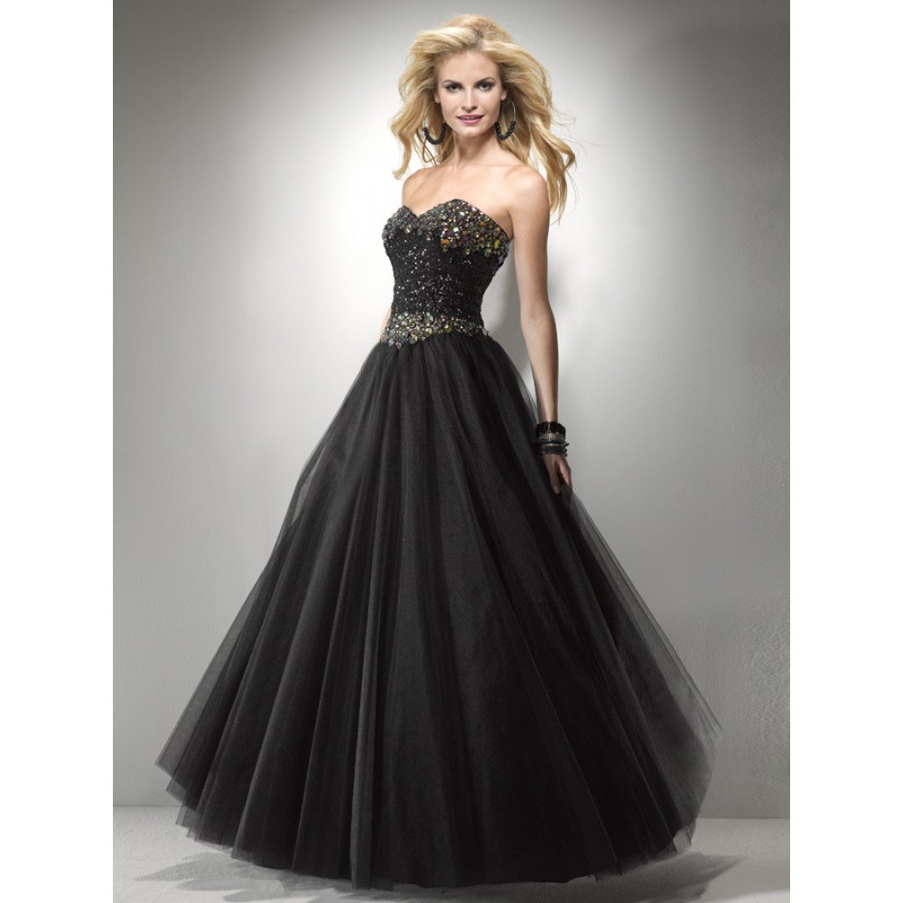 prom black formal dress