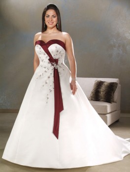 plus size bridal gowns with color trim