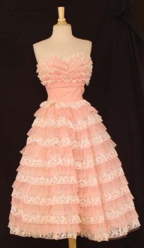 super pink chiffon vintage prom dresses